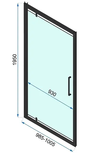 Душевые двери Rea Rapid Swing 100 brushed gold REA-K2503, прозрачный, золотой - фото 6