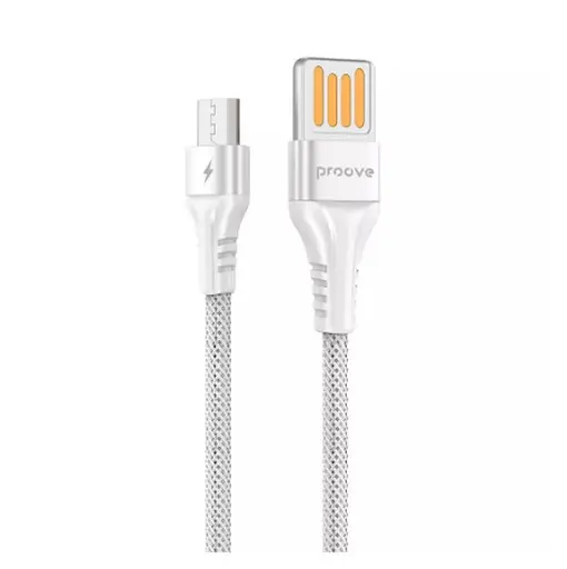 Кабель USB 2.0 AM - microUSB (5P), 1 м, білий, Proove "Double Way Weft", 2.4A (CCDW20001302) - фото 1
