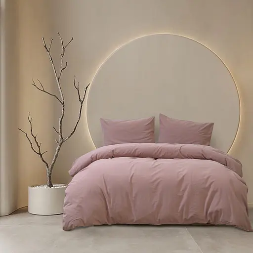 Постільна білизна Lotus Home Washed cotton Kansas пудровий євро (svt-2000022350044) - фото 3