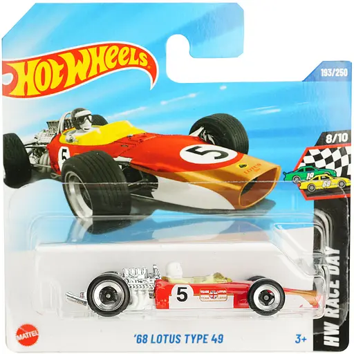 Базовая машинка Hot Wheels HW Race Day 68 Lotus Type 49 разноцветная (5785) HYX18-N521 