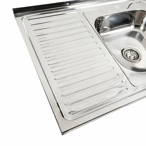 Кухонная мойка из нержавеющей стали Platinum 8060 R полировка (0,7/160 мм), Polish - фото 4