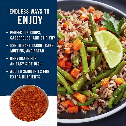 Морковь нарезанная сублимированная Augason Farms с большим сроком годности 25 лет 216 порций - фото 6