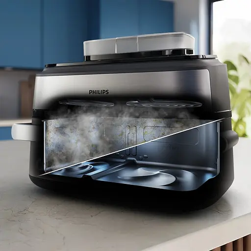 Аерогриль Philips Ovi Dual SteamFry сірий 2750 Вт (NA565/02) - фото 2