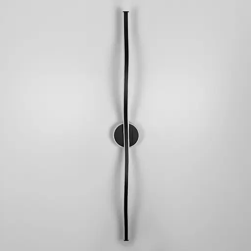 Чорне видовжене хвилеподібне бра 100 см 4000K Арт. WB 31/1000 BK Line F - фото 6