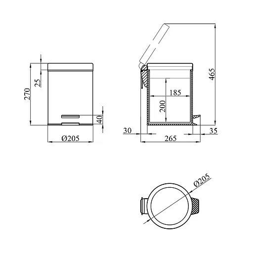 Відро для сміття Kroner KRM Rizze ACE412 5 л (CV022922)  - фото 4
