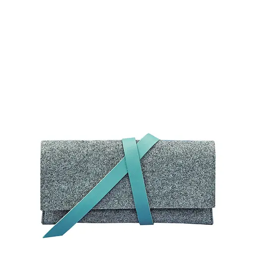 Женский тревел-кейс 1.0 из фетра с кожаными бирюзовыми вставками - фото 6