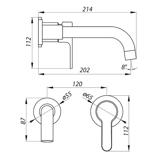 Смеситель для умывальника Zerix LR1003-1 встраиваемый LL1209 Хром - фото 2