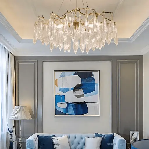 Кругла люстра Empire Aqua в золотистому корпусі Ø 80 см | Line F | Арт. MD5011-800 GD - фото 1