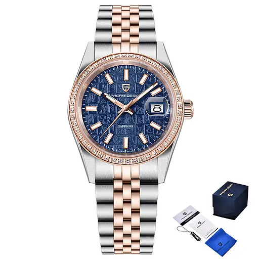 Pagani Design PD-1794M Silver-Rose Gold-Blue