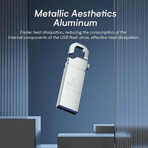 Флеш-накопичувач CooBo USB 3.0 982 ГБ водонепроникний, металевий, високошвидкісна передача даних - фото 6