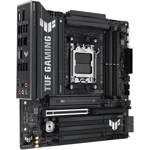 Материнська плата Asus AM5 TUF Gaming B850M-PLUS, B850, 4xDDR5, Int.Video (CPU), 4xSATA3, 3xM.2, 1xPCI-E 5.0 x16, 1xPCI-E 4.0 x1, ALC1220P, Realtek 2.5Gb, 10xUSB 3.2 / 6xUSB 2.0, HDMI/DP, MicroATX - фото 3