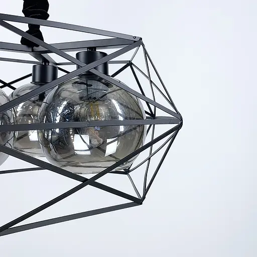 Люстра на 3 плафони янтар або графіт Line.F Колір плафона Янтарний - фото 7