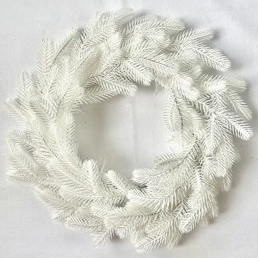 Вінок новорічний різдвяний Hvoya Traditional з литої хвої білий 50 см