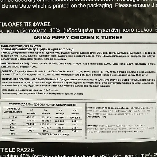 Сухий корм для цуценят Anima курка та індичка з рисом 14 кг - фото 6