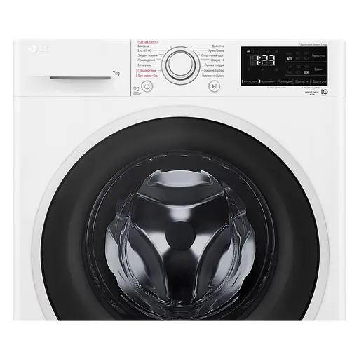 Стиральная машина LG фронтальная 7 кг 1200 A+++ 48 см дисплей пара инвертор белый - фото 10