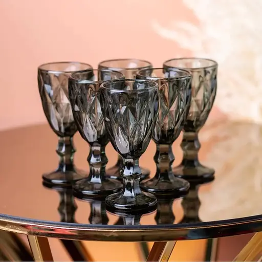 Набор рюмок A-PLUS 9056/1502 DL 6 шт 50 мл Стопки на ножках для алкоголя Подарочный комплект Smoky Grey - фото 3