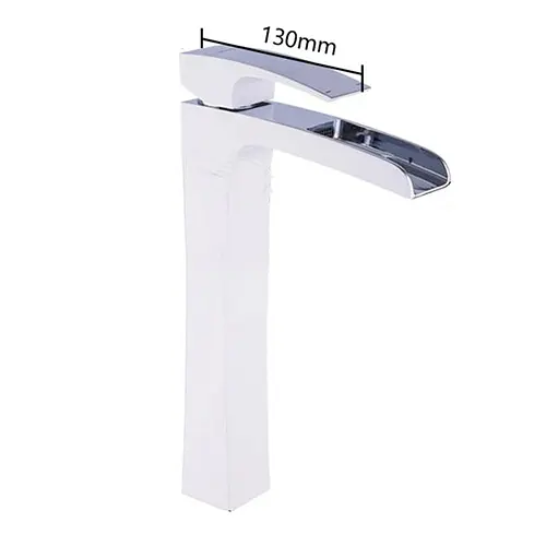 G1007-31 Змішувач для умивальника високий водоспад гайка білий/хром Ø25 Gappo Jacob 1/8, Білий - фото 2