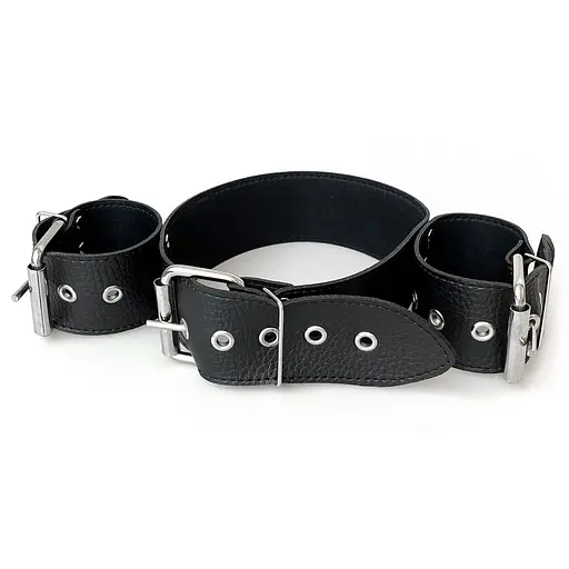 Ошейник с наручниками из натуральной кожи Art of Sex - Bondage Collar with Handcuffs - фото 4