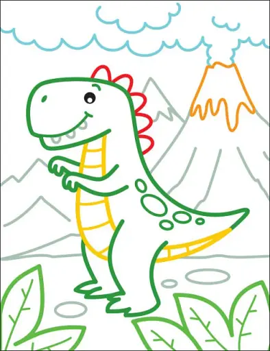 Кольорові зафарбовки: Динозаврик - фото 5