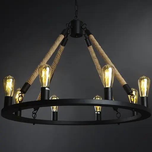 Люстра Brille лофт підвісна свічка E27 60W BK (BL-335S/8) - фото 4