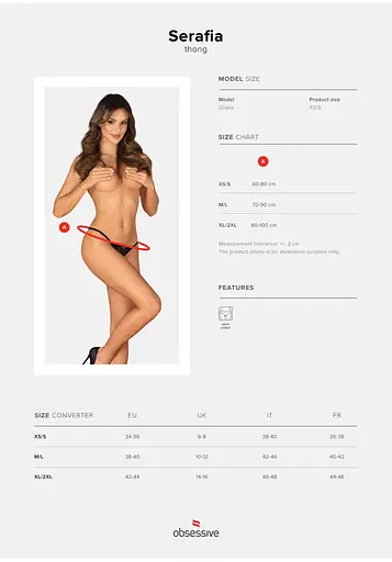 Трусики Obsessive Serafia XS/S чорний - фото 7