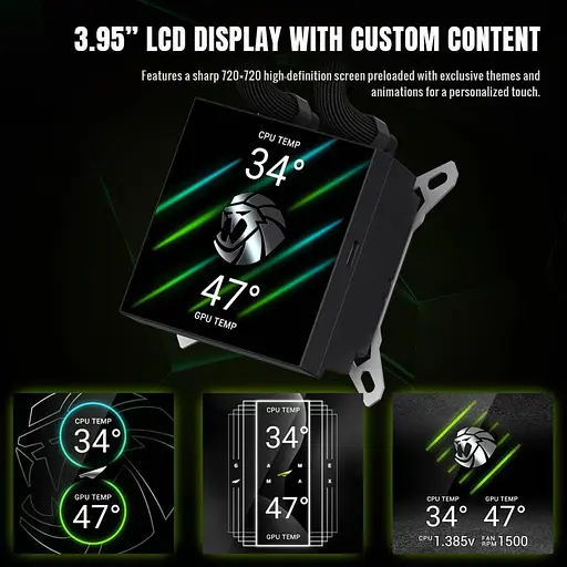 СВО GameMax Glacier 240 LCD Black (GLACIER 240 LCD BK) - фото 10