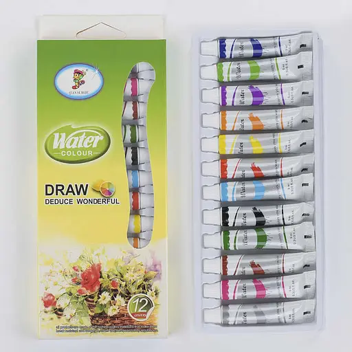 Акварельные краски художественные С 37142-1 12 цветов, 9 мл в тубе, в коробке (6900067371423) - фото 2