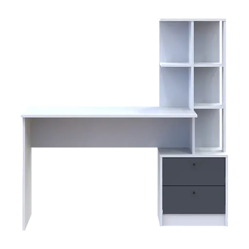 Офісний стіл Doros Т7 Білий/Графіт 136х55х138 (41516058) - фото 2