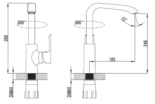 Змішувач для кухні Imprese Vyskov 55340 Хром - фото 2