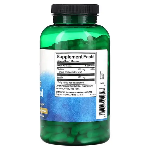 Холін та інозитол Swanson Choline Inos 250 mg 250 caps (1086-100-89-8861758-20) - фото 2