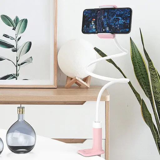 Подставка держатель для планшета Hoco PH23 Balu Tablet PC stand бело-розовая - фото 3