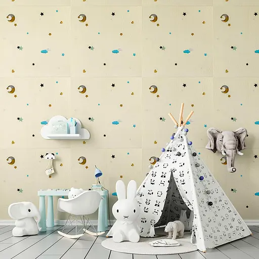 Панель стеновая 3D 700х700х4мм Звезды и луны на бежевом фоне SW-00001971 - фото 7