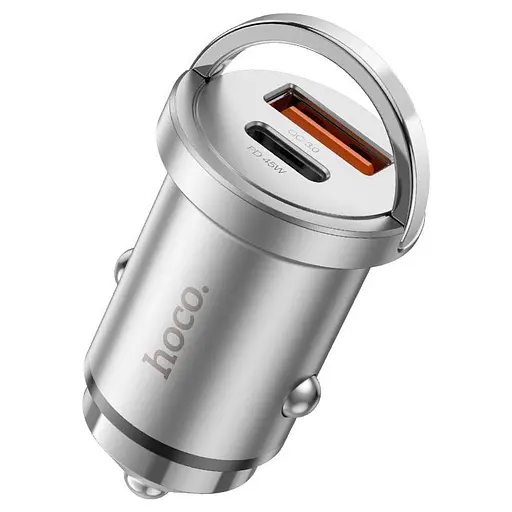 Автозарядный адаптер HOCO NZ10 45 W набор с кабелем usb-c-usb-c серебристый - фото 8