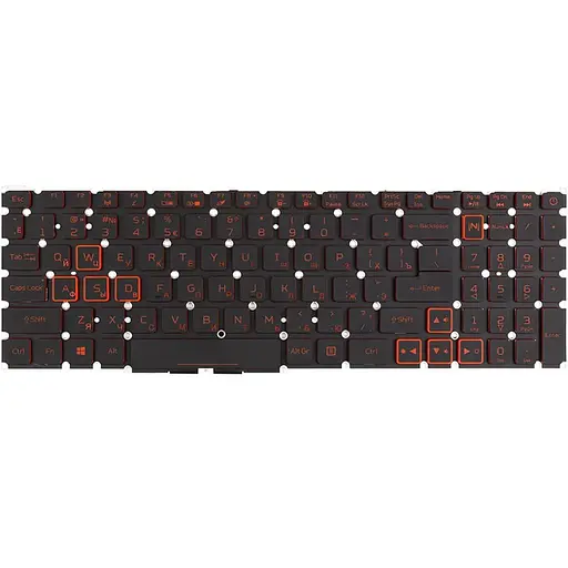Клавіатура для ноутбука Acer Nitro 5 AN515-56 чорна, без фрейму, підсвітка