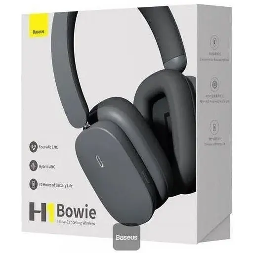 Беспроводные полноразмерные наушники Baseus Bowie H1i черные - фото 6