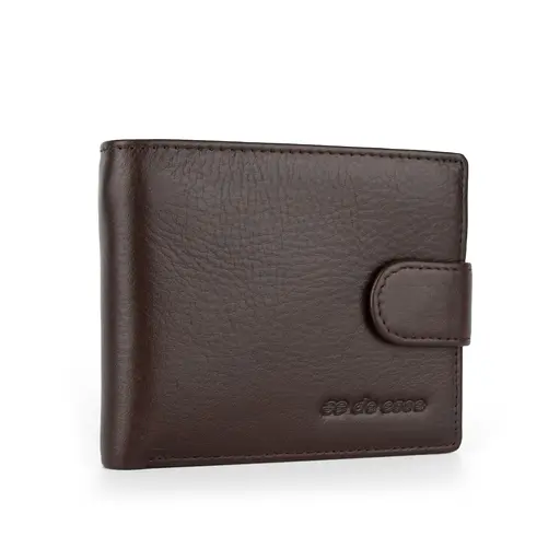 Портмоне мужское кожаное De Esse LC47210-92 на кнопке коричневое - фото 1