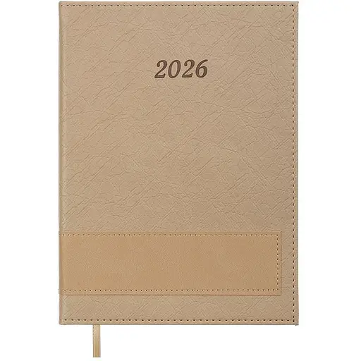Ежедневник датированный Buromax Prestige 2026 A5 искусственная кожа бежевый (BM.21147-28)