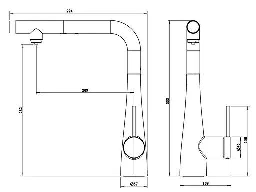 Смеситель для кухни Imex Split с подключением фильтрованной воды и выдвижным изливом хром GOS005 Хром - фото 3
