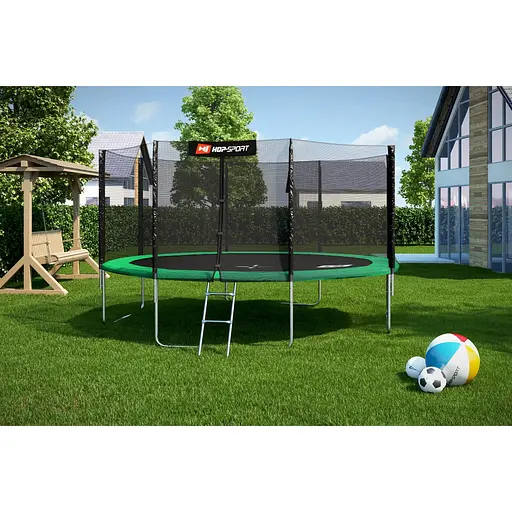 Батут Hop-Sport 14ft (427см) зелений із зовнішньою сіткою - фото 3