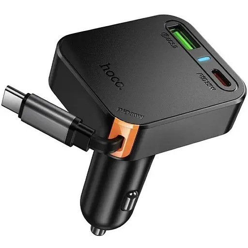 Автозарядное Hoco nz18 65w + кабель рулетка - фото 2