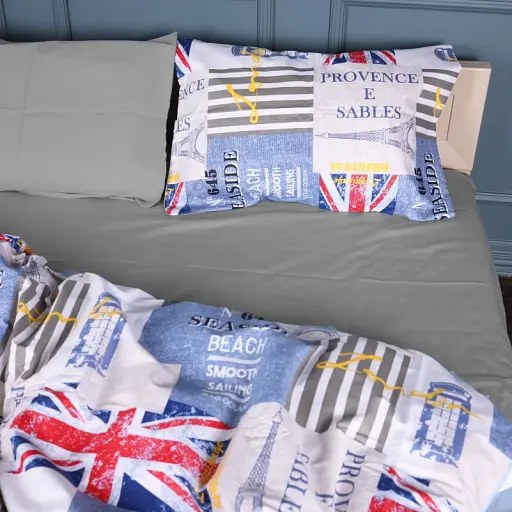 Простирадло MirSon Сатин 22-1382 English Style 200x220 см (2200010471809) - фото 3