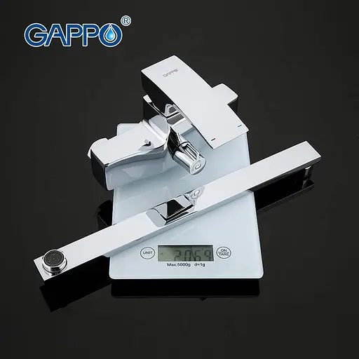 Смеситель для ванны длинный гусак Ø35 Gappo Jacob 1/8 G2207 Хром матовый - фото 3