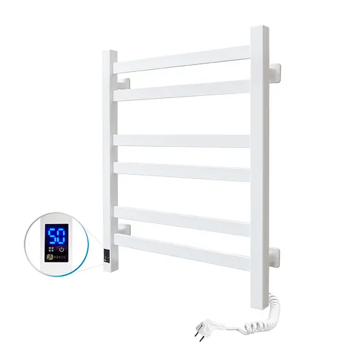 Электрический полотенцесушитель Navin Авангард 480x600 Sensor правосторонний с таймером, белый 12-028053-4860, Белый матовый, Правое, Электронный - фото 1