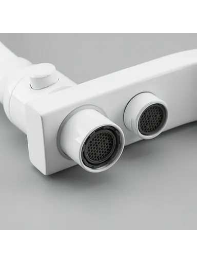 G4317-8 Змішувач для кухні однорич. силікон.гусак під фільтр лат.корп. гайка Ø35 білий Gappo 1/4, Білий - фото 4