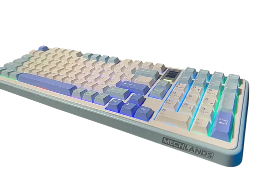 Клавиатура MechLands Vibe99 Cream Mint Switch RGB White/Blue - фото 3