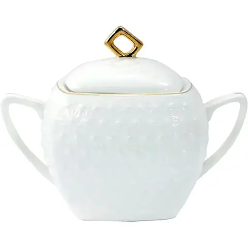 Сахарница Interos Снежная Королева с крышкой фарфоровая квадратная 500 мл белая 932511-А