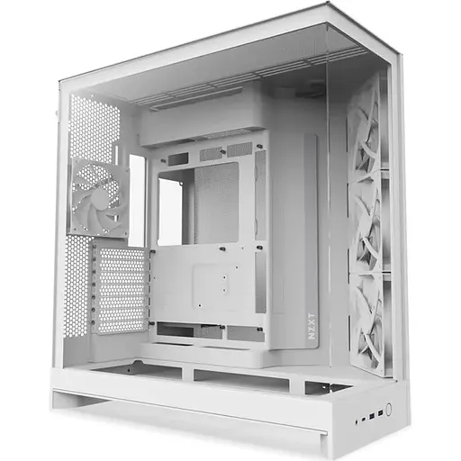Корпус NZXT H9 Flow из закаленного стекла без блока питания, белый (CM-H92FW-01) - фото 1