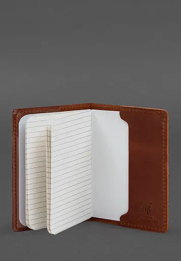 Кожаная обложка для военного билета офицера запаса 8.2 светло-коричневая Crazy Horse - фото 6