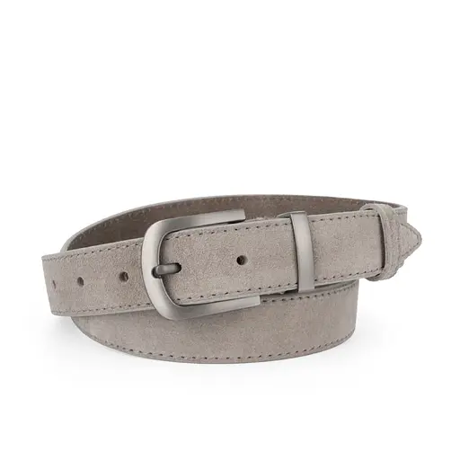 Ремінь жіночий замшевий JK-3049 сірий зі срібною пряжкою (105 см) - фото 1