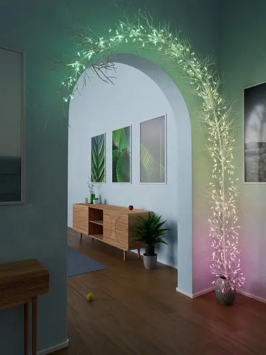 Twinkly Гірлянда Smart LED Twinkly Strings Candle RGB 200 IP20 12м USB-C кабель зелений без БЖ - фото 4